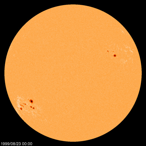 Régions de taches de soleil