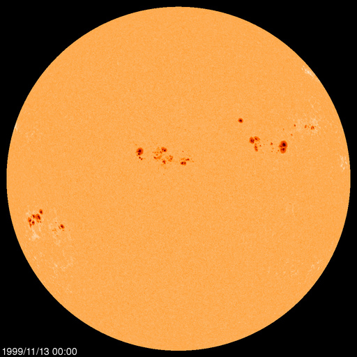 Régions de taches de soleil