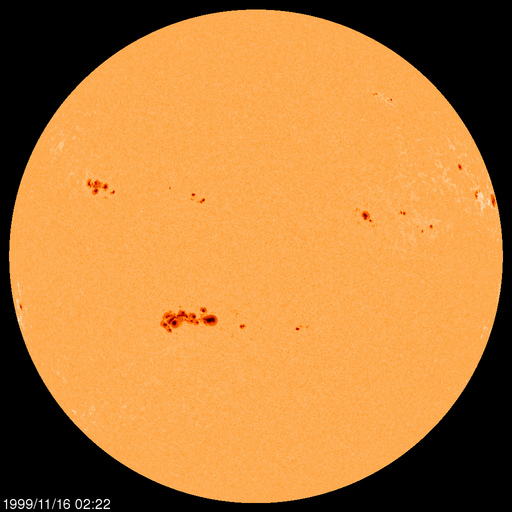 Régions de taches de soleil