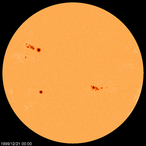 Régions de taches de soleil