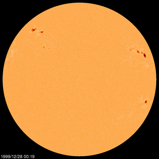 Régions de taches de soleil