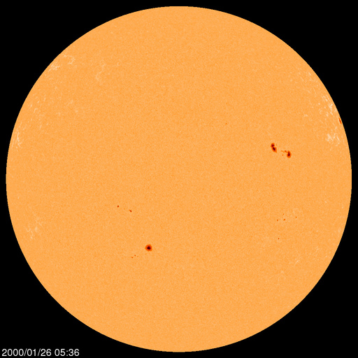 Régions de taches de soleil