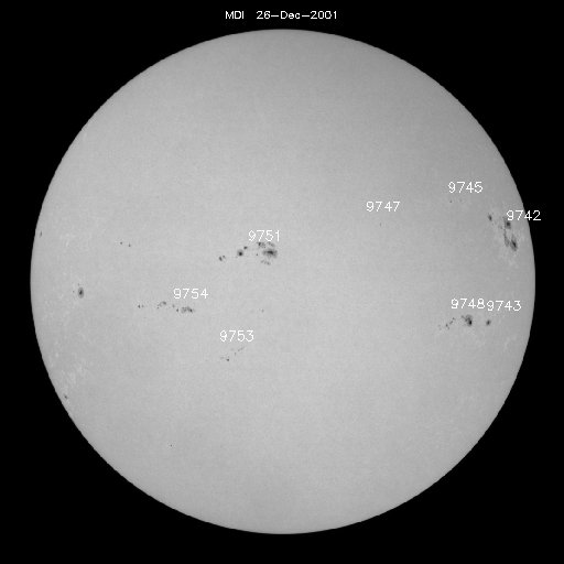 Sonnenfleckenregionen