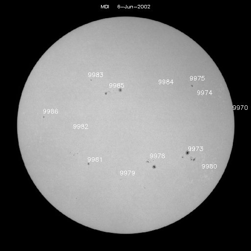 Regiones de manchas solares