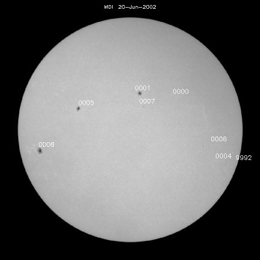 Sunspot regions