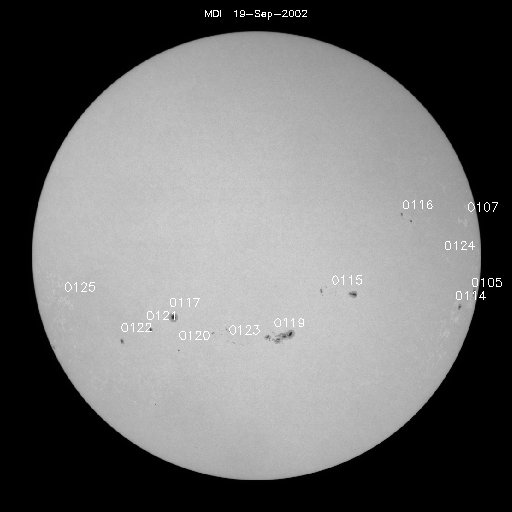 Sunspot regions