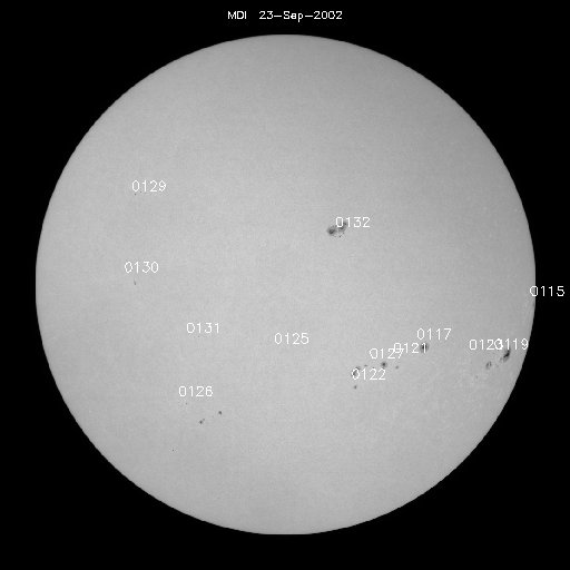 Regiones de manchas solares