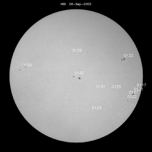 Sonnenfleckenregionen