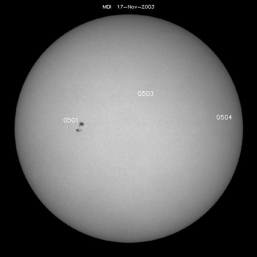 Regiones de manchas solares