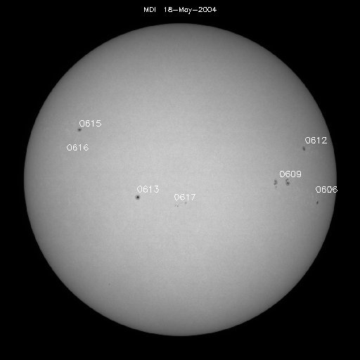 Sonnenfleckenregionen