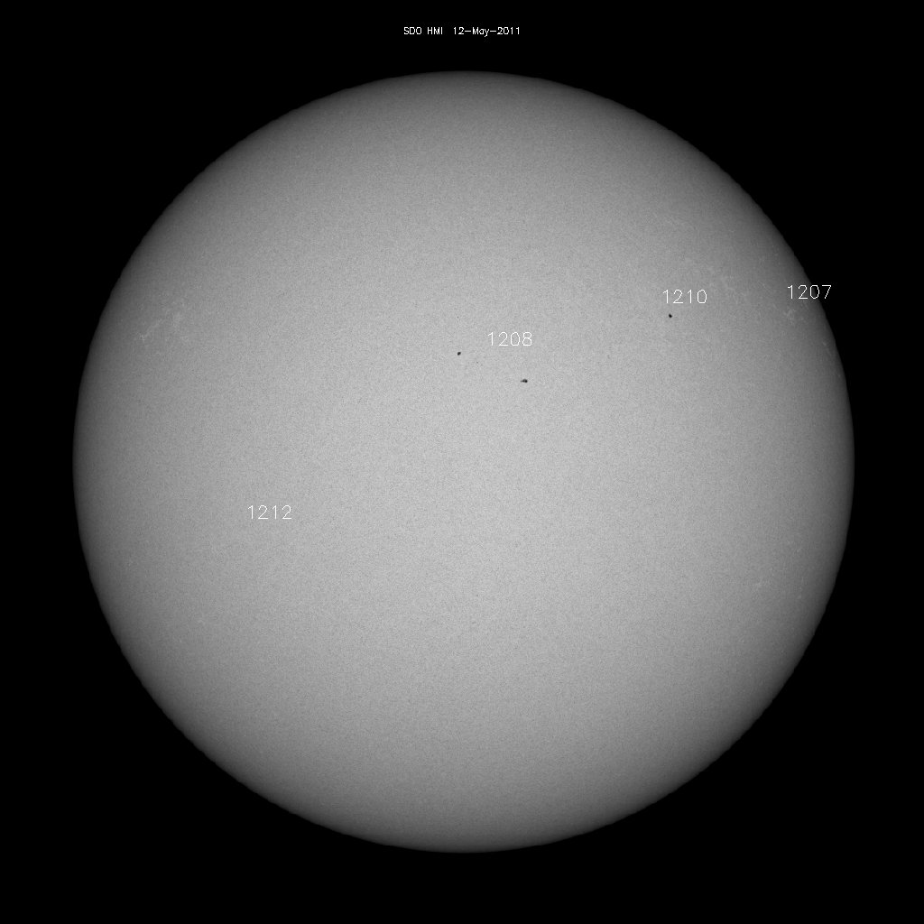 Sonnenfleckenregionen
