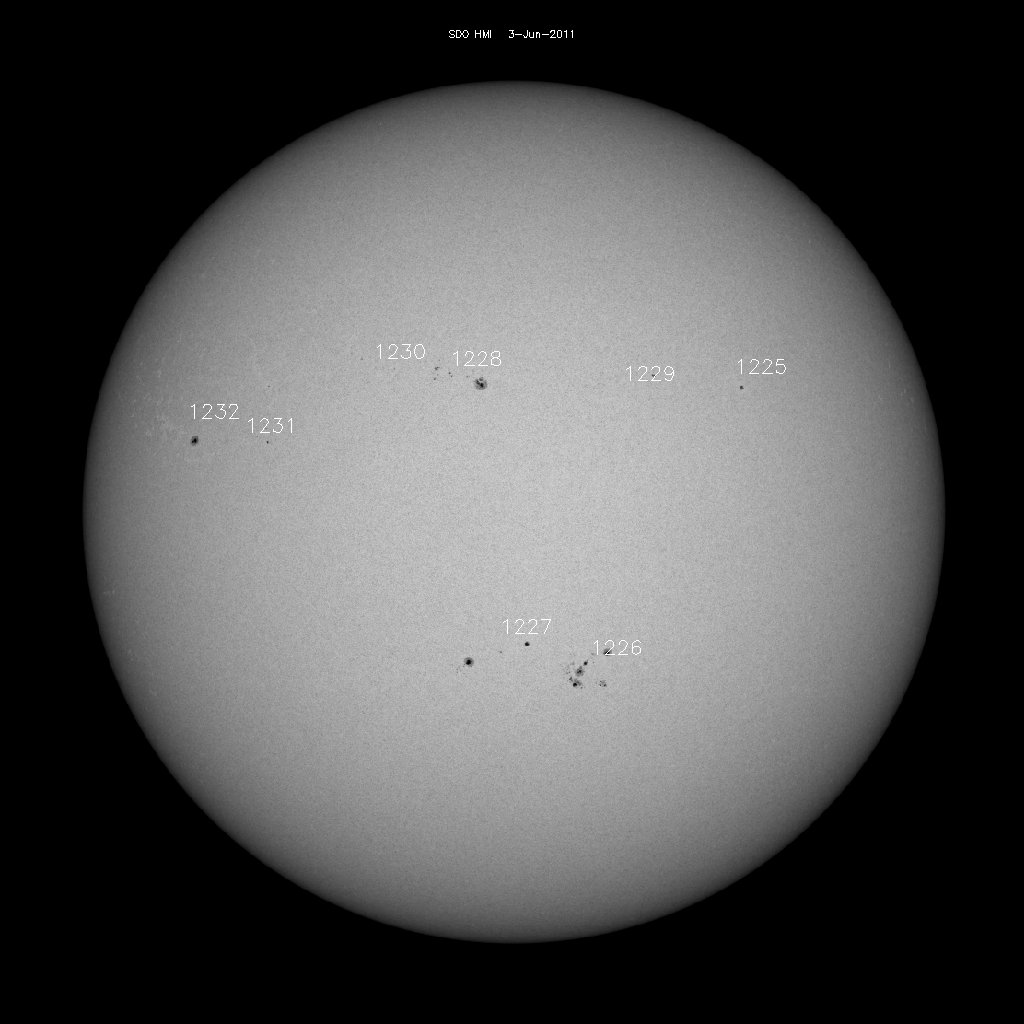 Sonnenfleckenregionen