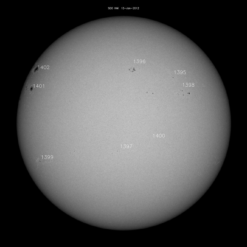 Sonnenfleckenregionen