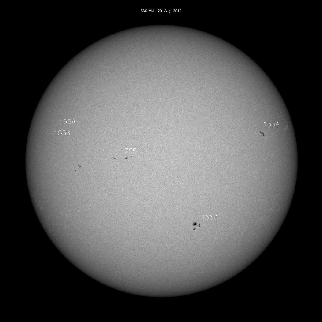 Regiony występowania plam słonecznych