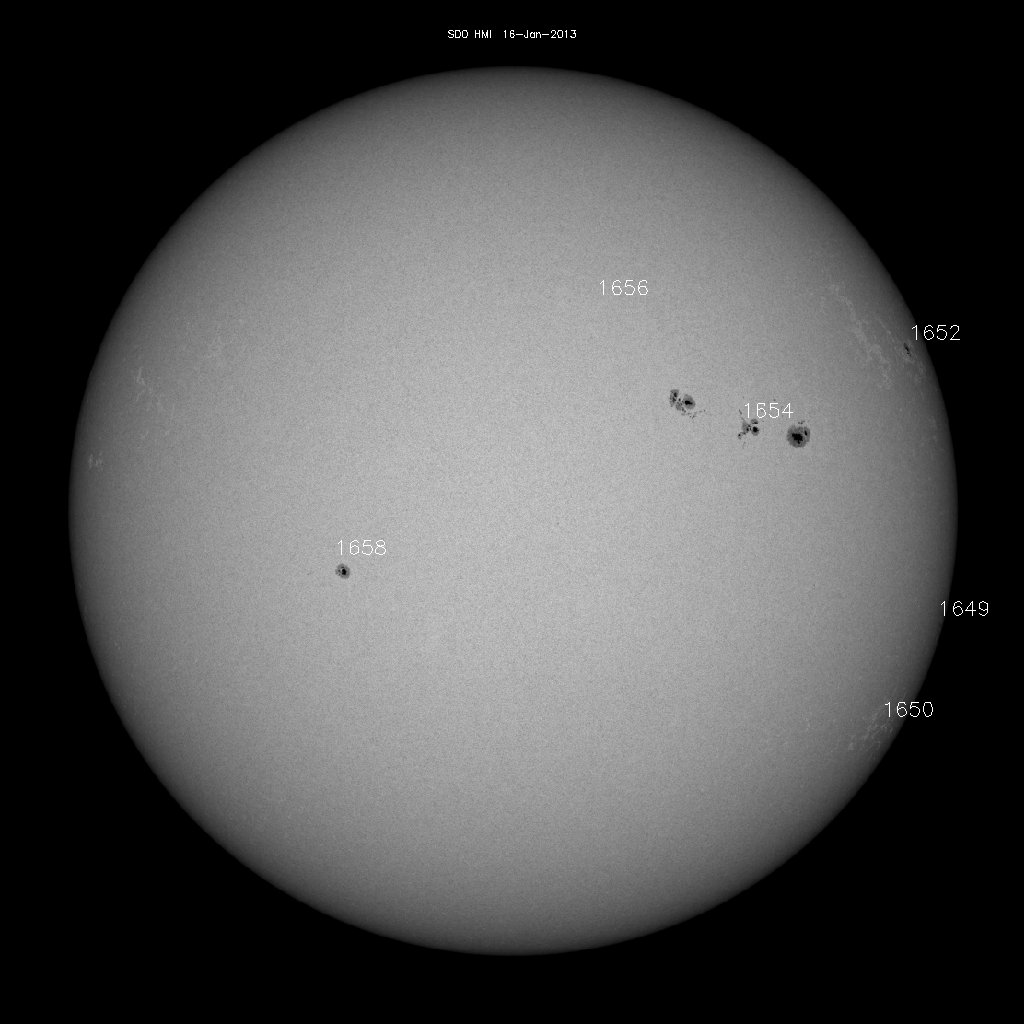 Sonnenfleckenregionen