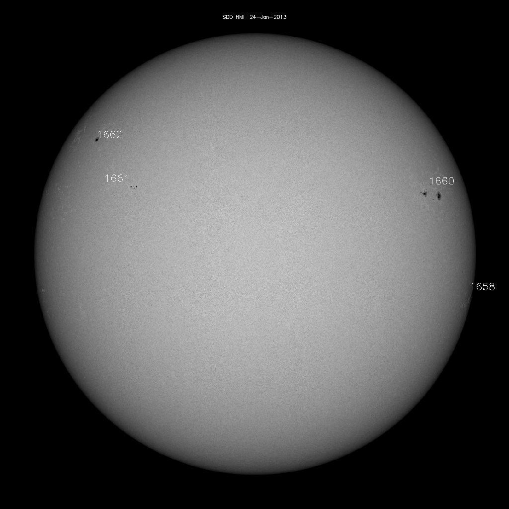 Sonnenfleckenregionen