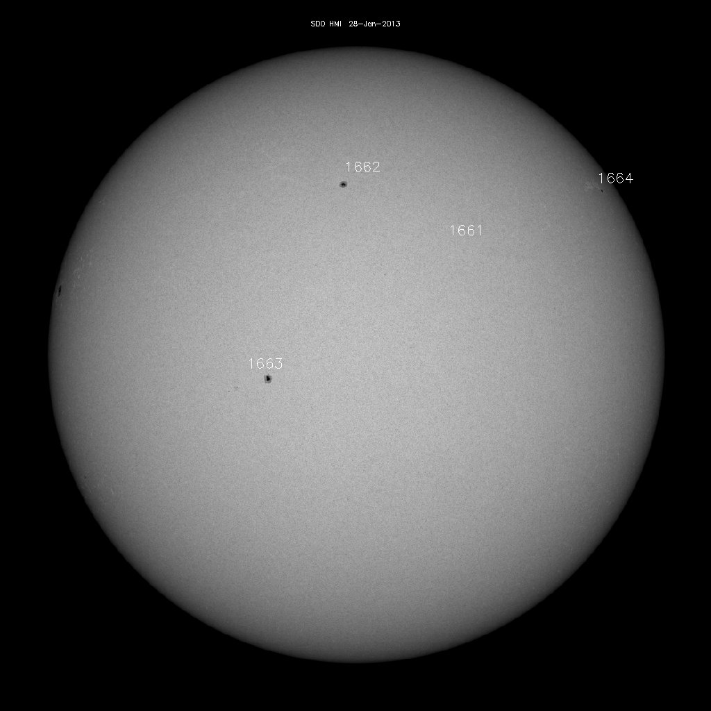 Sonnenfleckenregionen