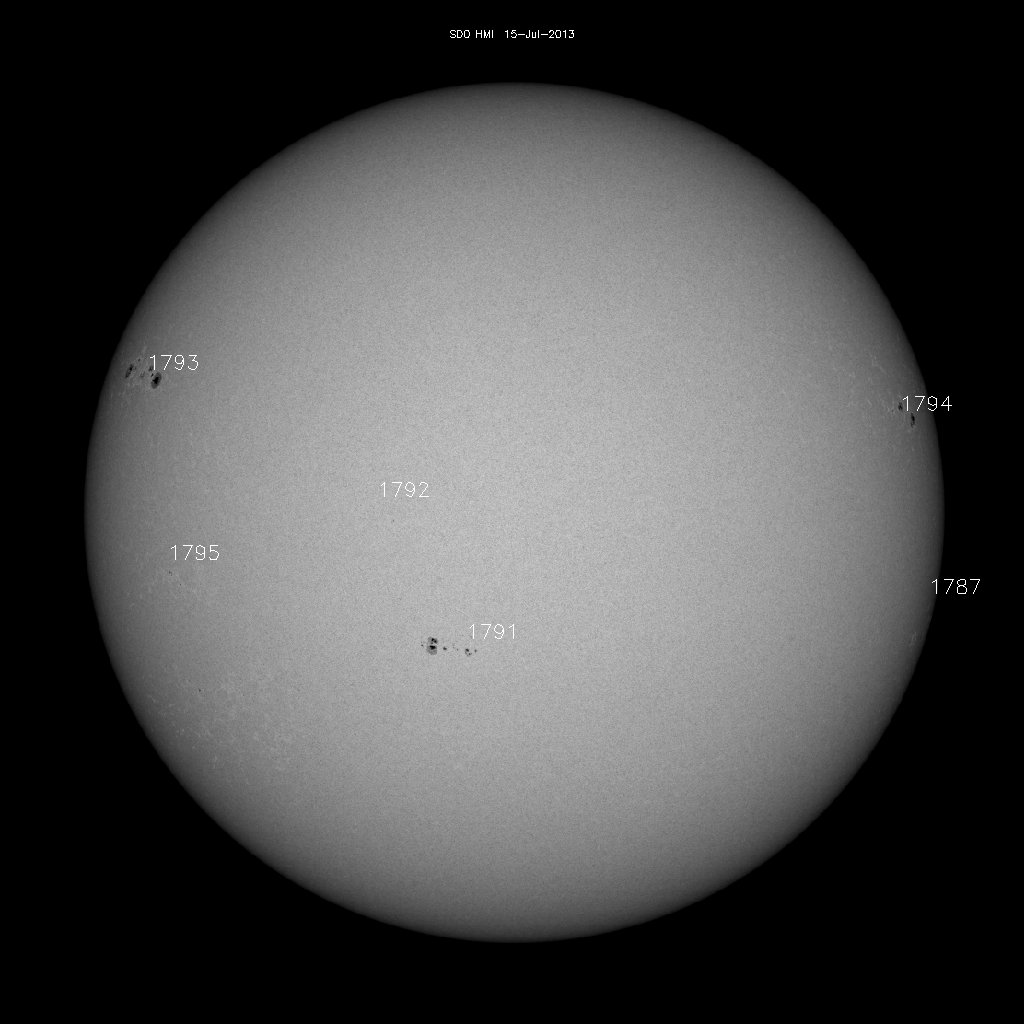 Sonnenfleckenregionen
