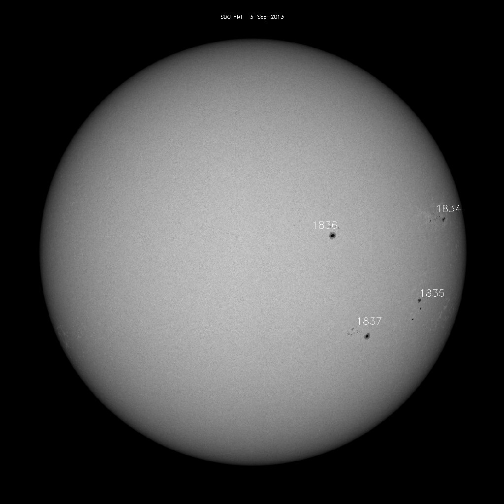 Sonnenfleckenregionen