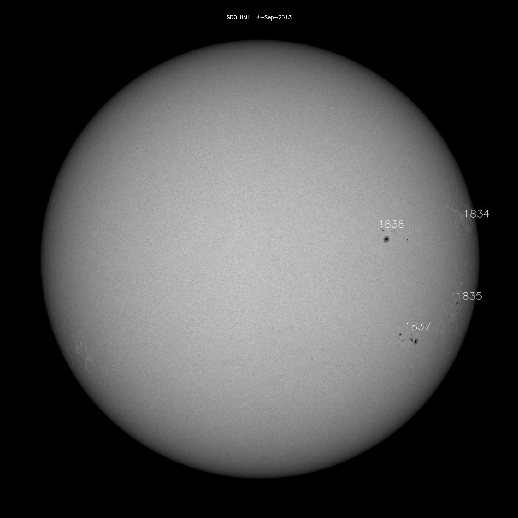 Sonnenfleckenregionen