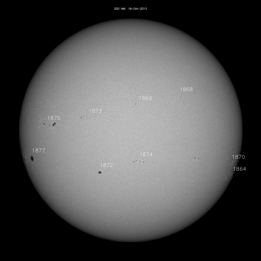Sonnenfleckenregionen