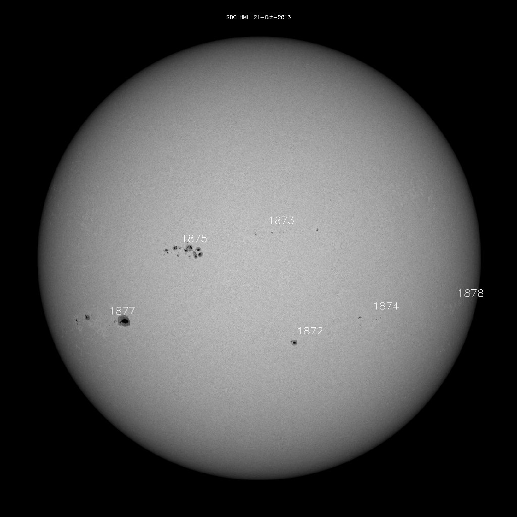 Regiony występowania plam słonecznych