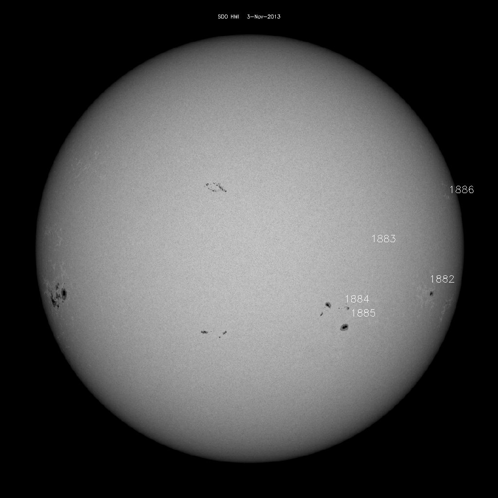 Sonnenfleckenregionen