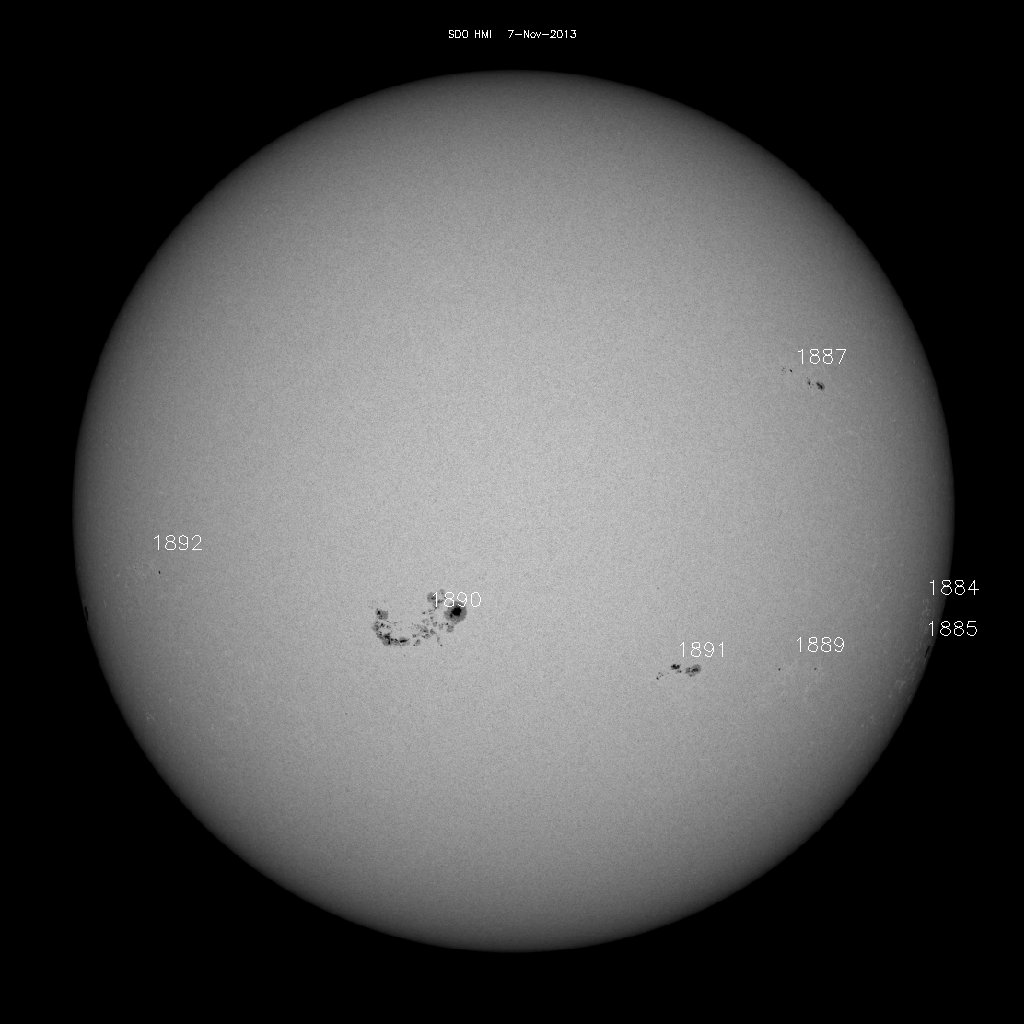 Sonnenfleckenregionen