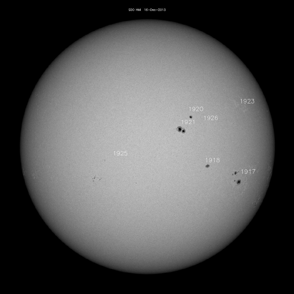 Sonnenfleckenregionen
