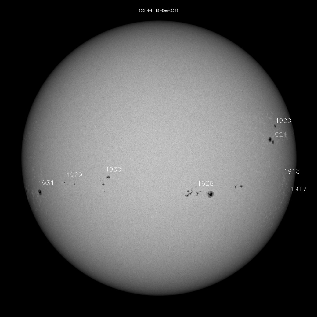 Sonnenfleckenregionen