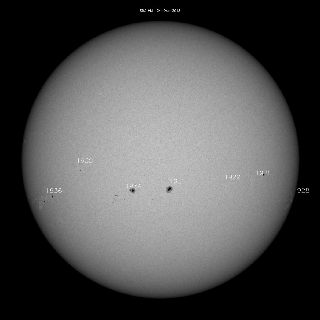 Sonnenfleckenregionen