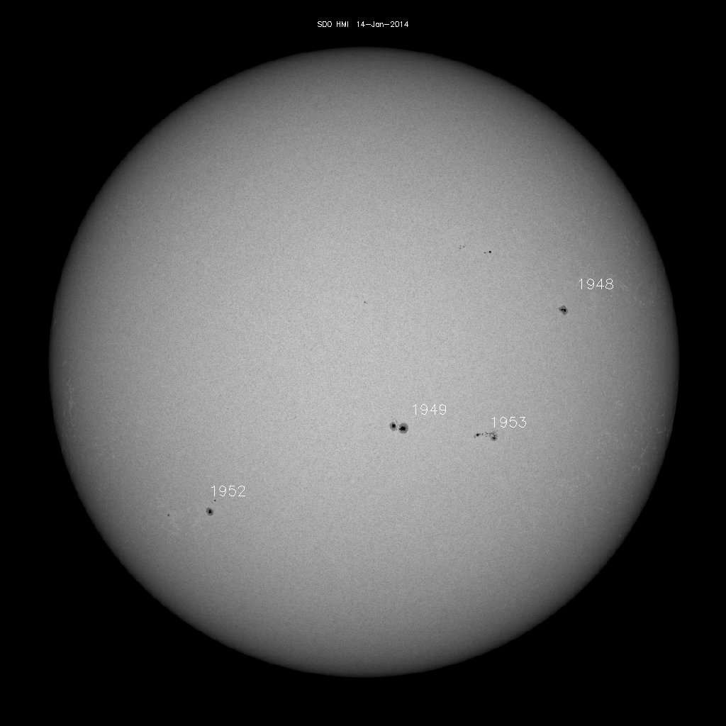 Sonnenfleckenregionen