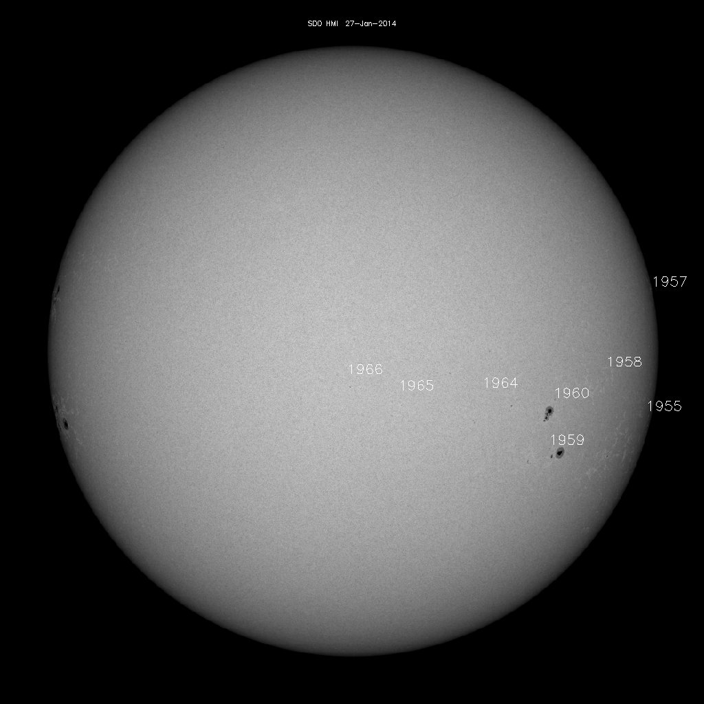 Regiony występowania plam słonecznych