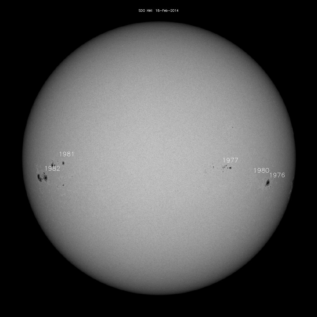 Sonnenfleckenregionen