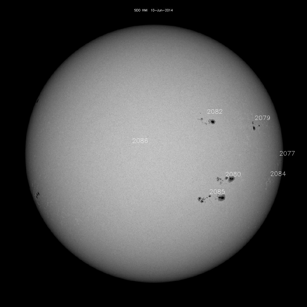 Sonnenfleckenregionen
