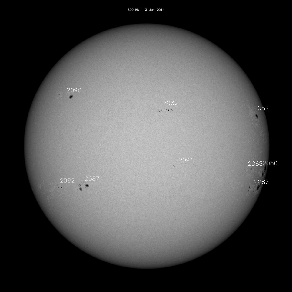 Sonnenfleckenregionen