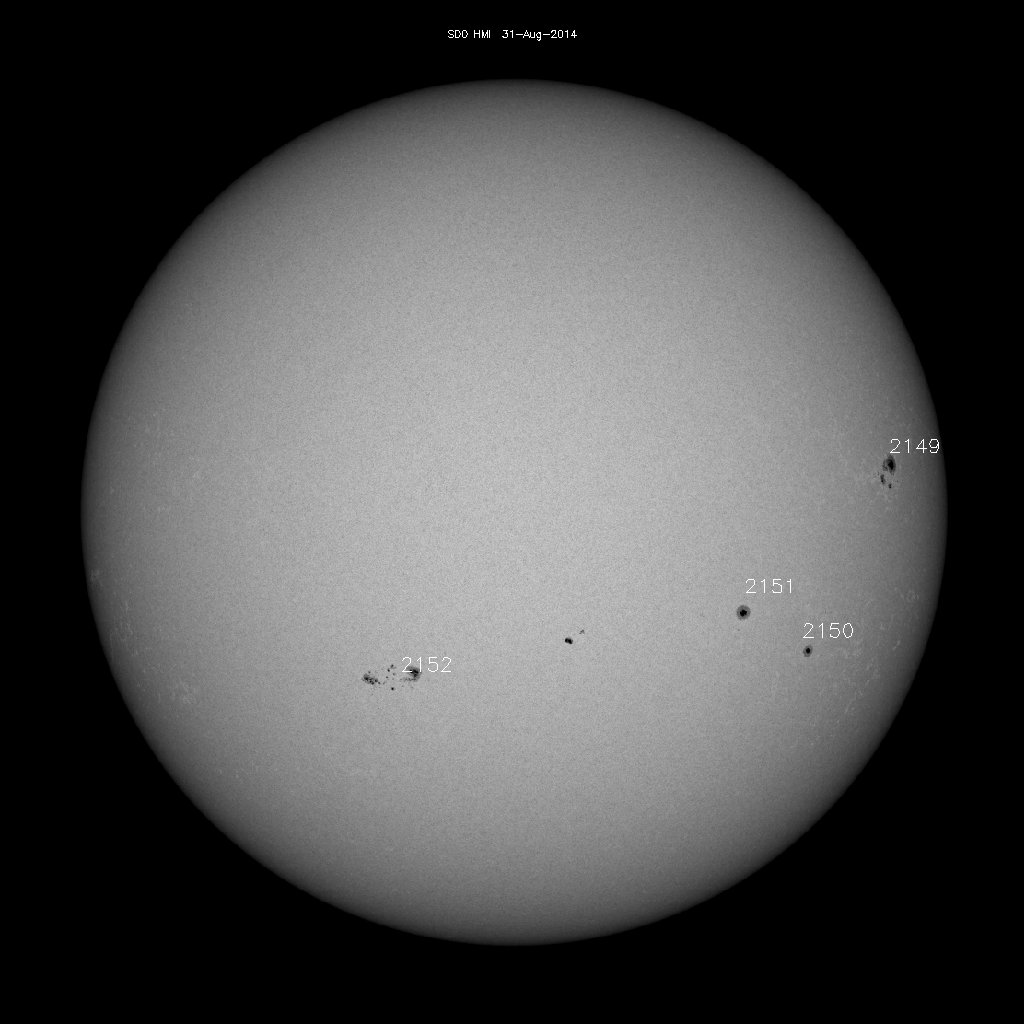 Sonnenfleckenregionen