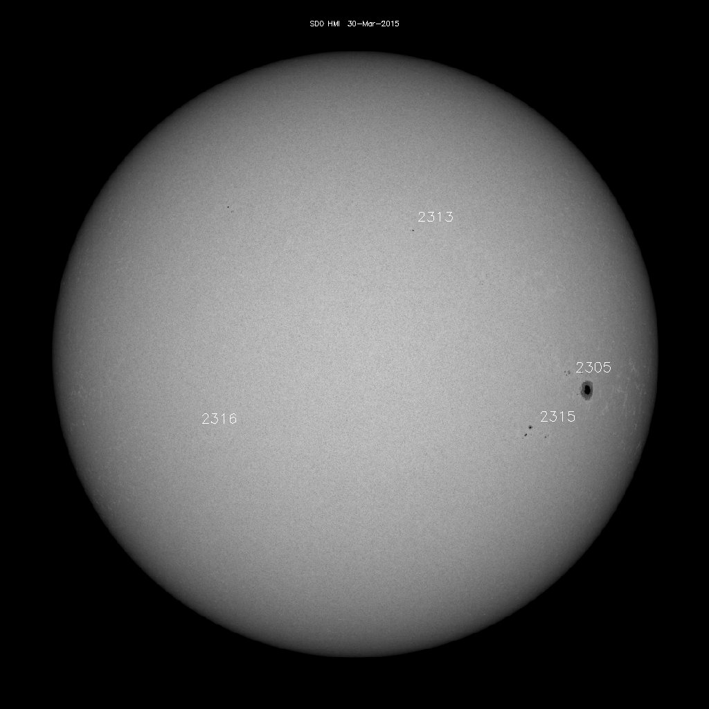Sonnenfleckenregionen