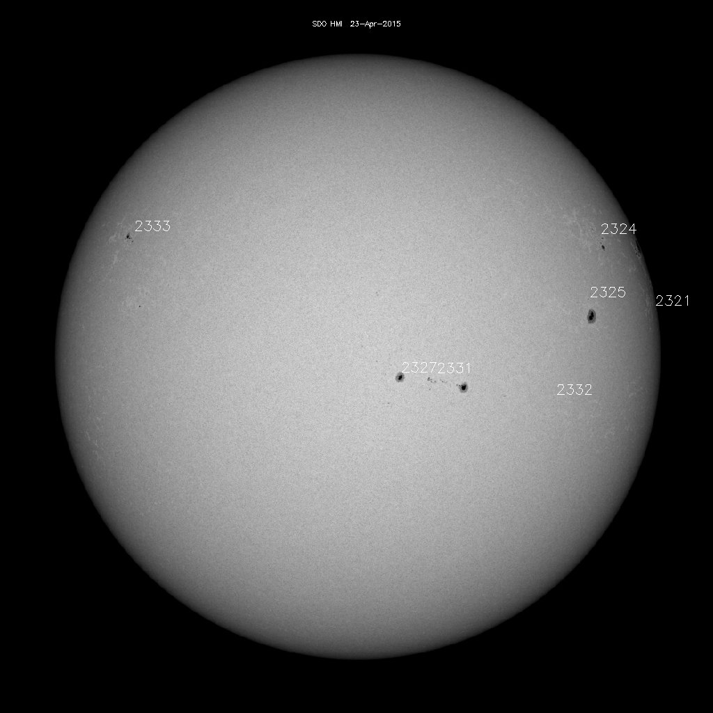 Sonnenfleckenregionen