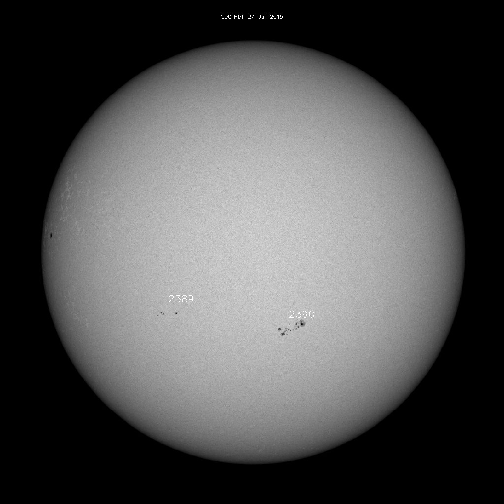 Regiony występowania plam słonecznych