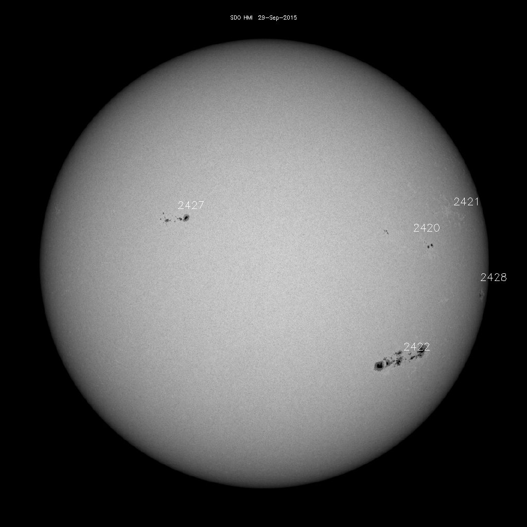 Sonnenfleckenregionen