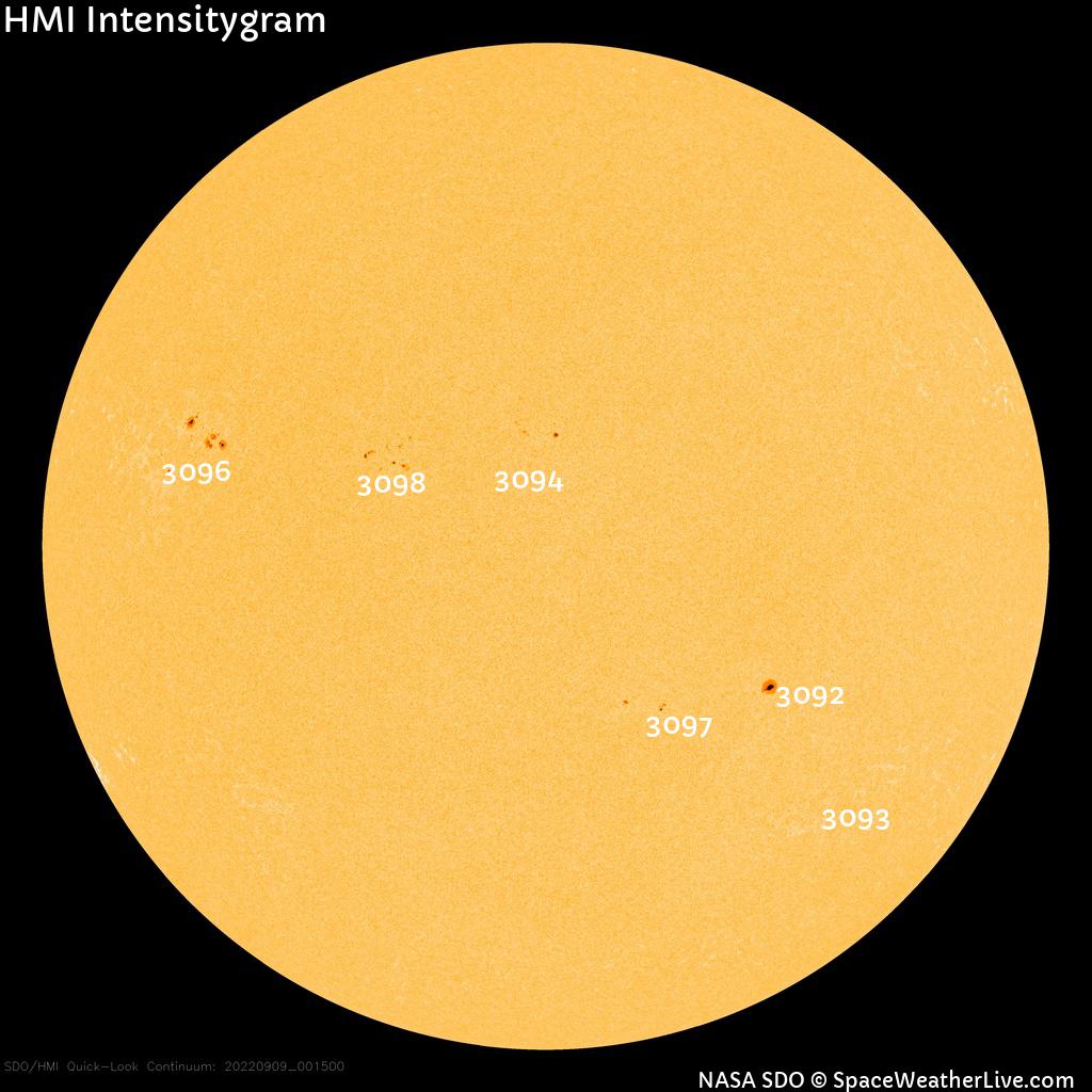 Régions de taches de soleil