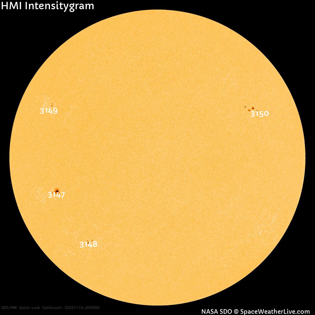 Régions de taches de soleil