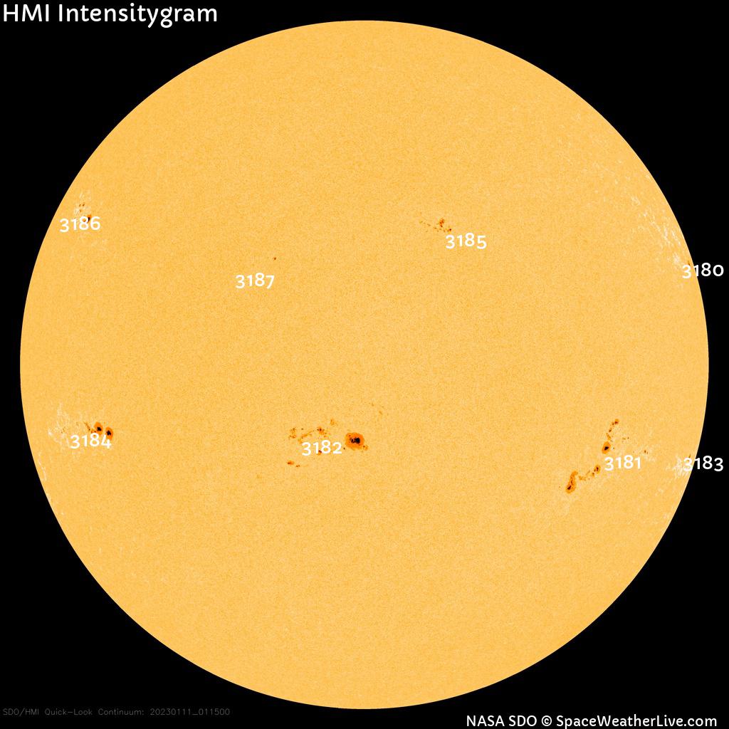 Sonnenfleckenregionen