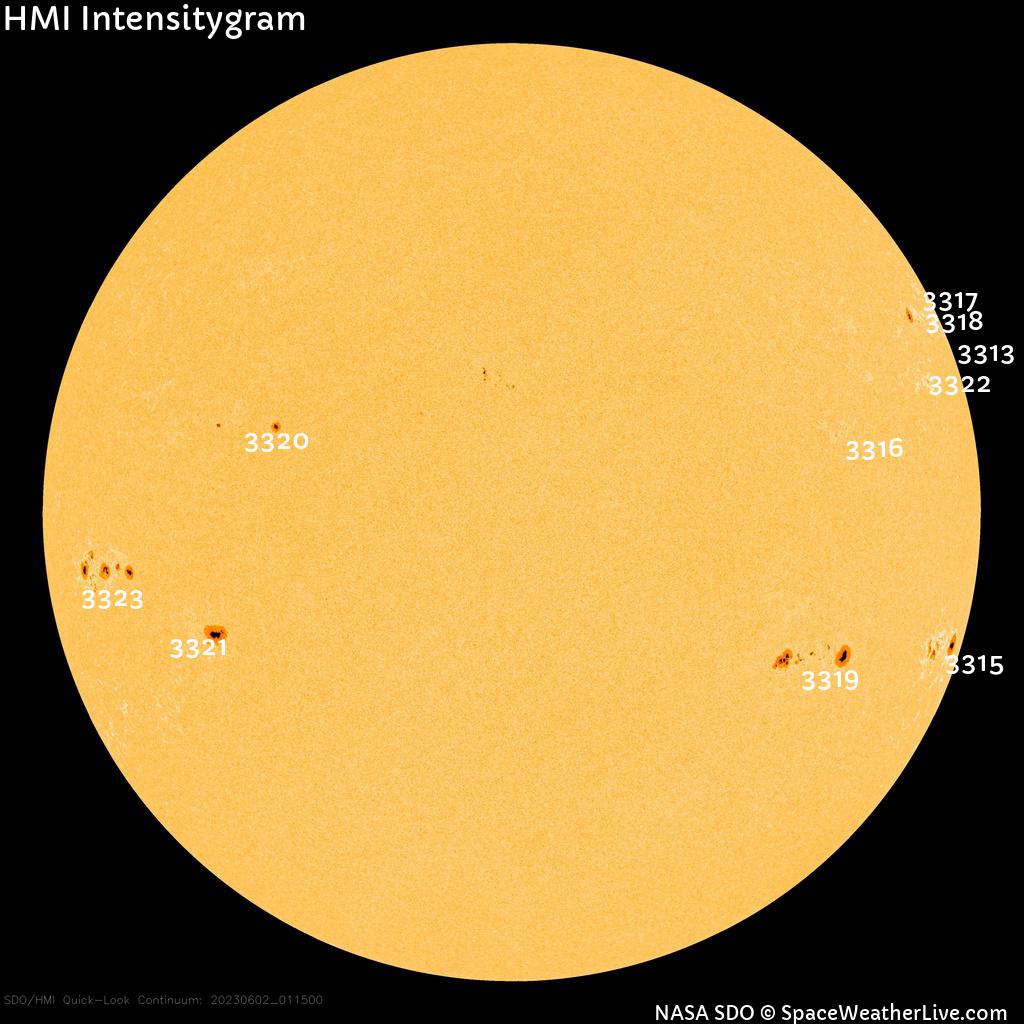 Sonnenfleckenregionen