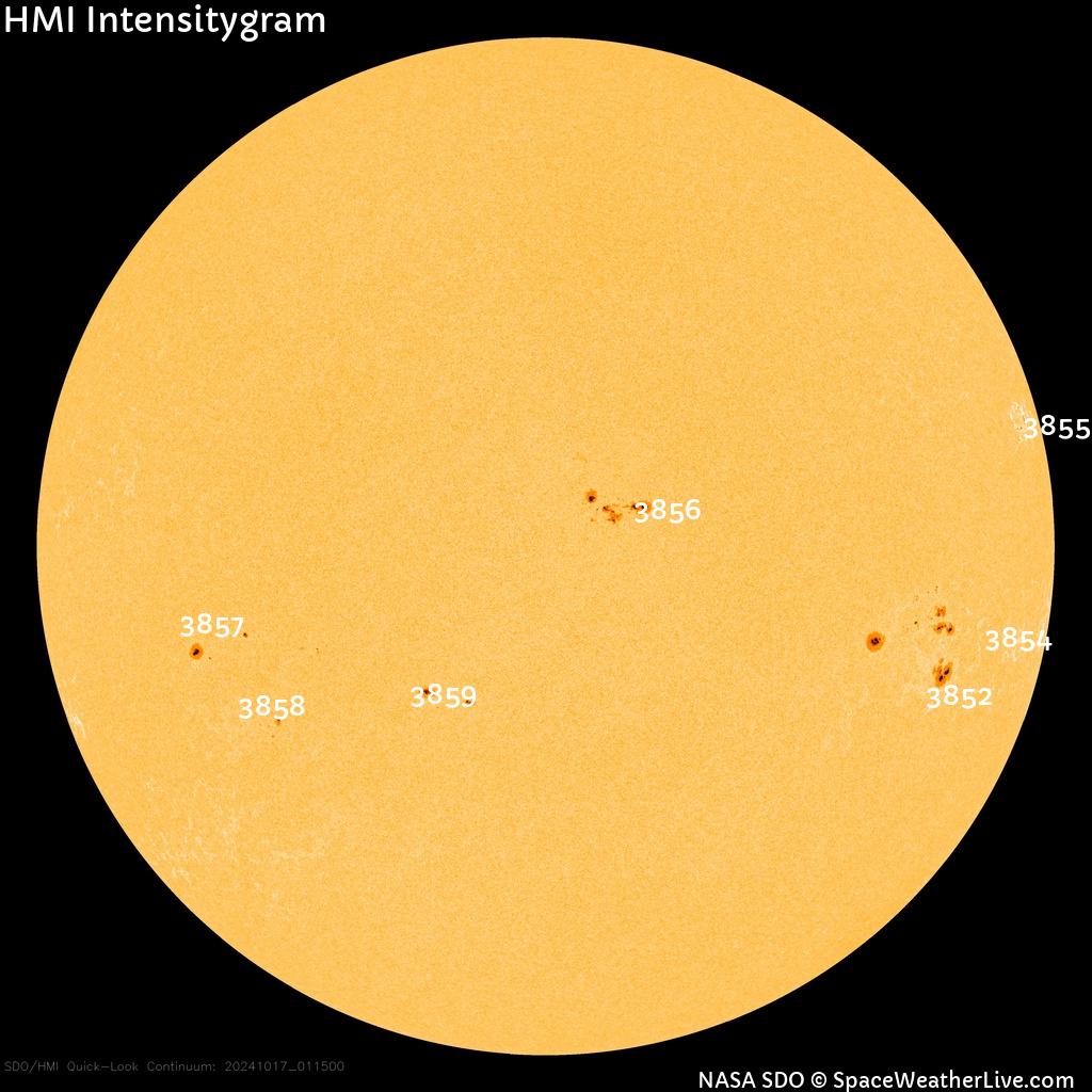 Régions de taches de soleil