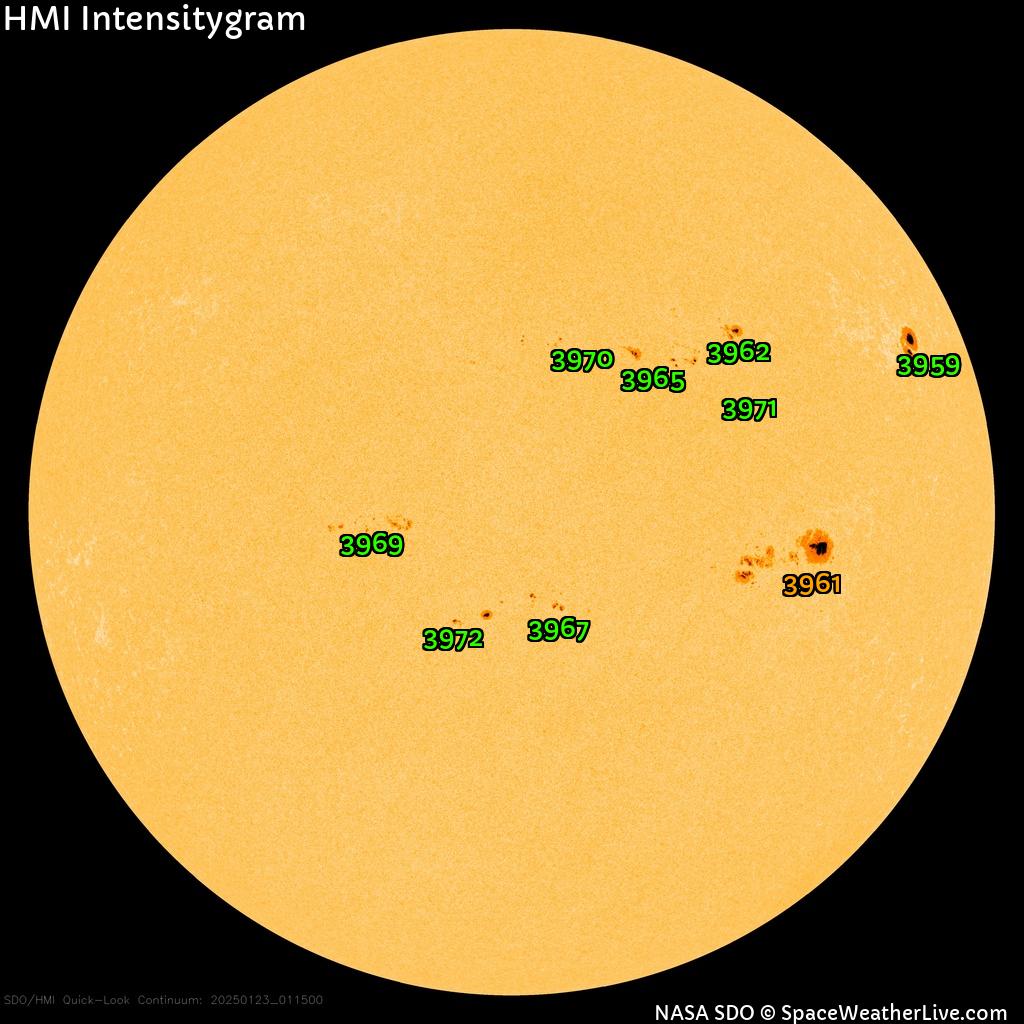 Régions de taches de soleil