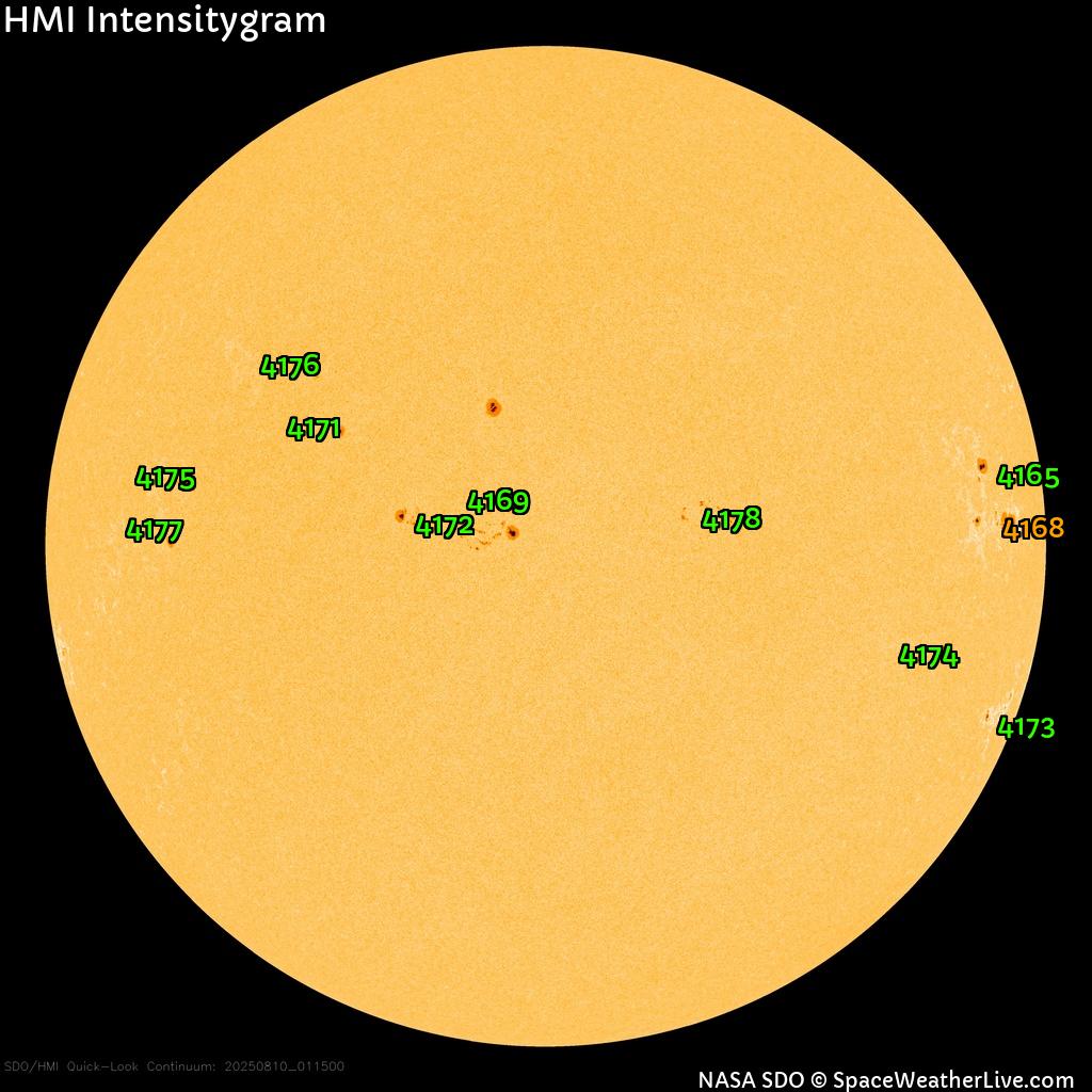 Sonnenfleckenregionen