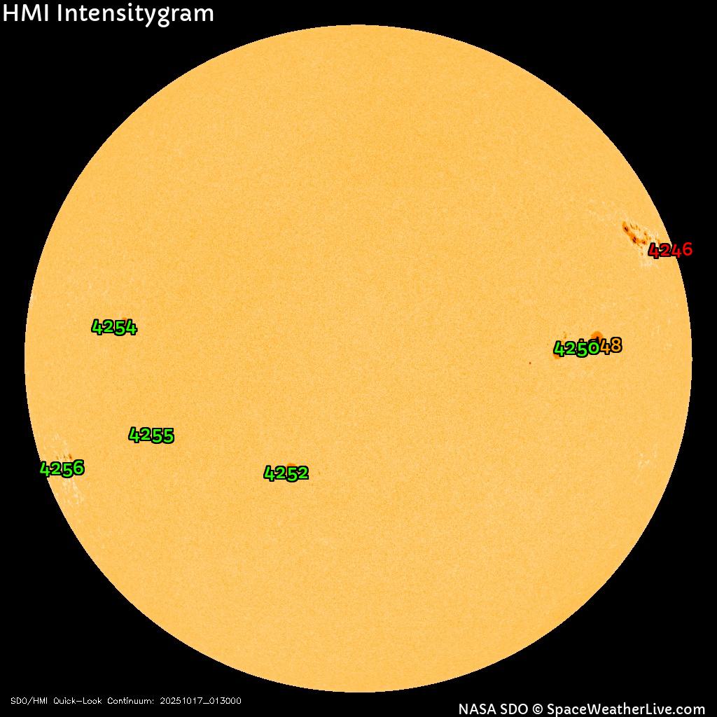 Sonnenfleckenregionen