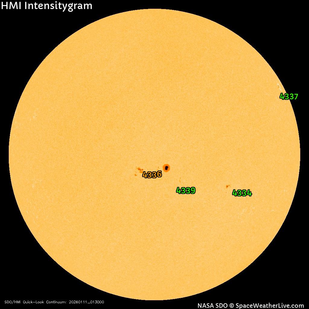 Régions de taches de soleil